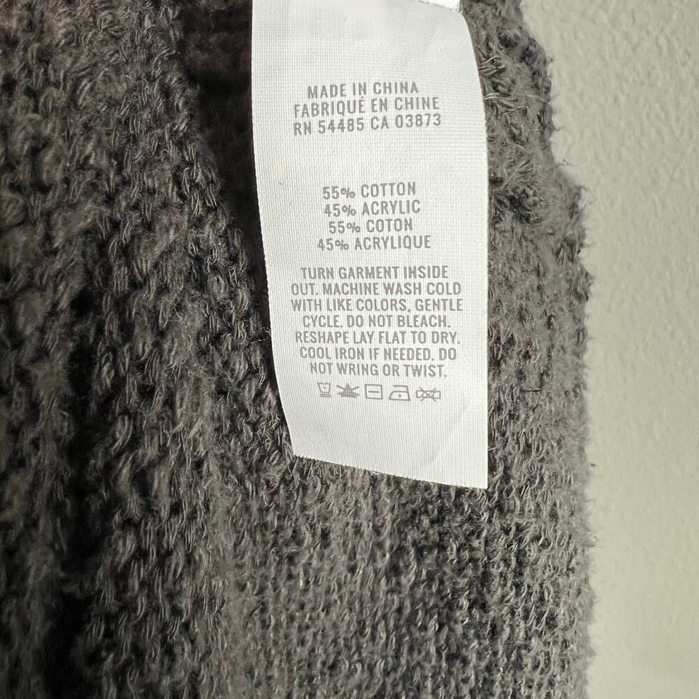 Aerie American Eagle Oversized Knit Sweater Women's S Gray Scoop Neck Relaxed - Picture 8 of 8